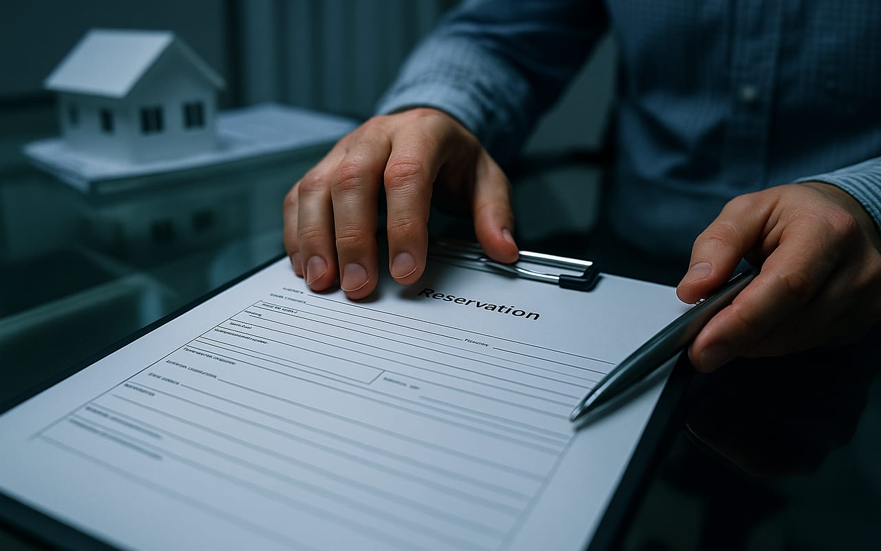 Fotografía: Reserva inmobiliaria y riesgos — Documentación y trámite